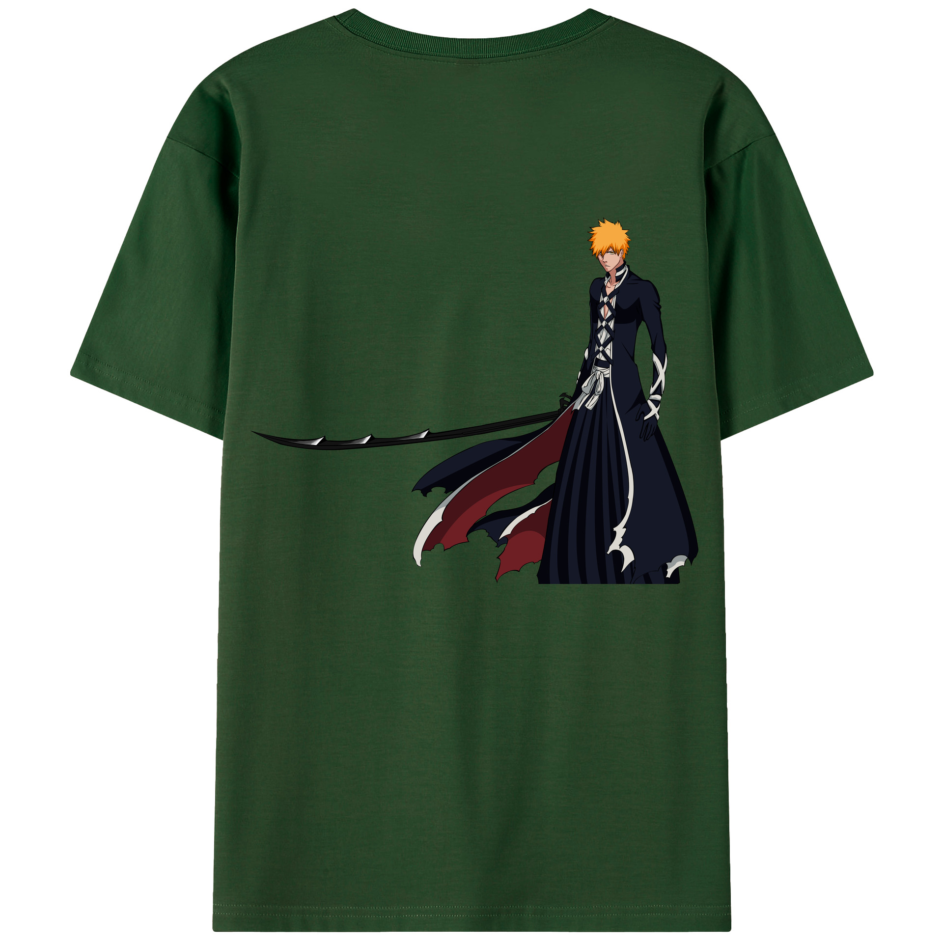 （画像用） ブリーチ 黒崎一護（くろさき いちご）BLEACH Kurosaki Ichigo 綿100％半袖Tシャツ（背面プリント）
